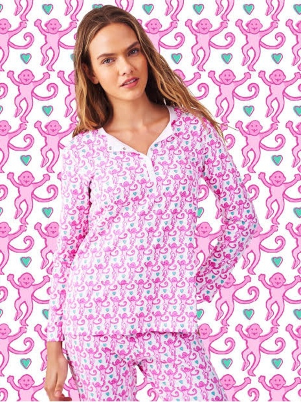 Roller rabbit monkey bubblegum pajamas